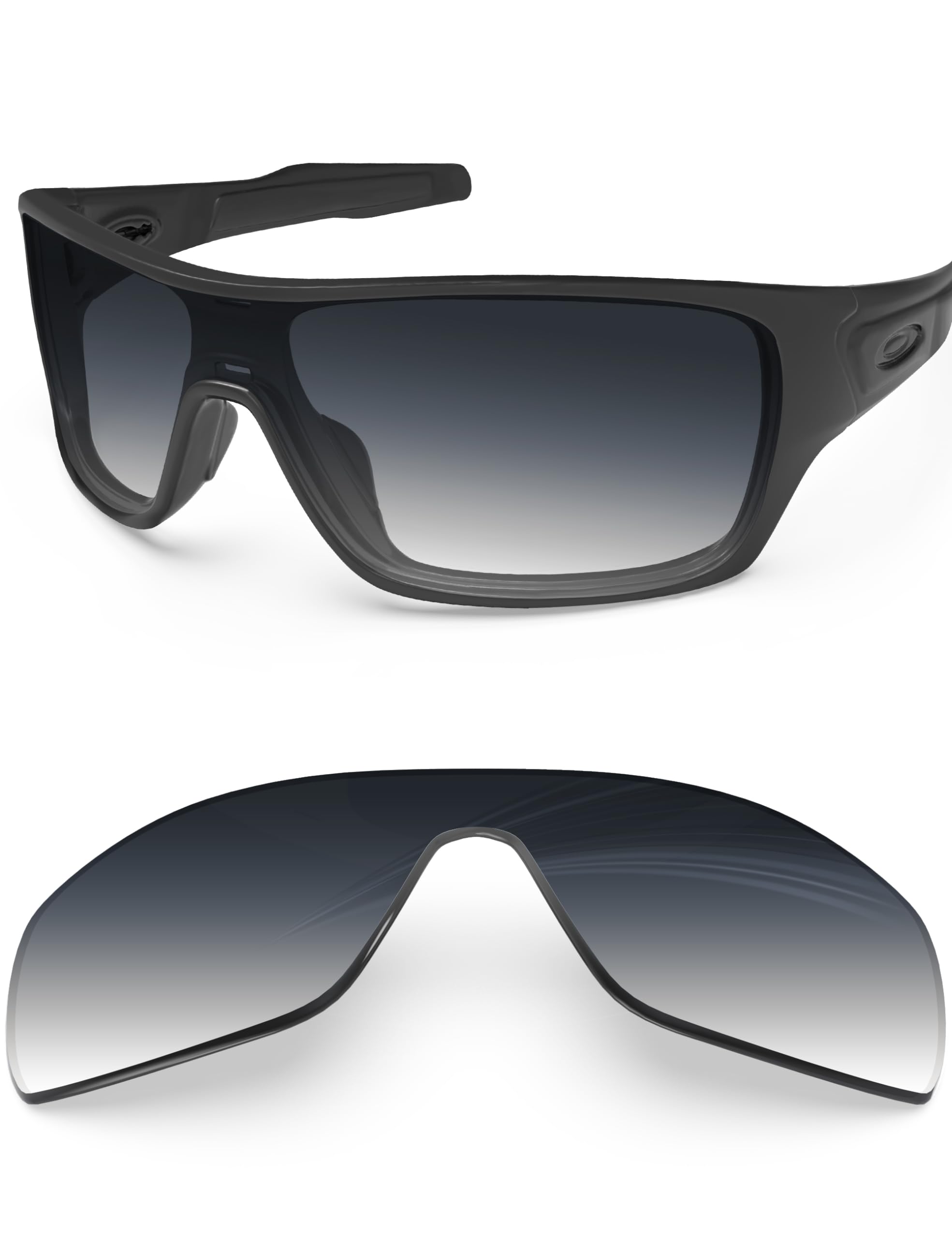 BlazerBuck Anti-salt Polarized Replacement Lenses for Oakley Turbine Rotor OO9307 - Grey Gradient