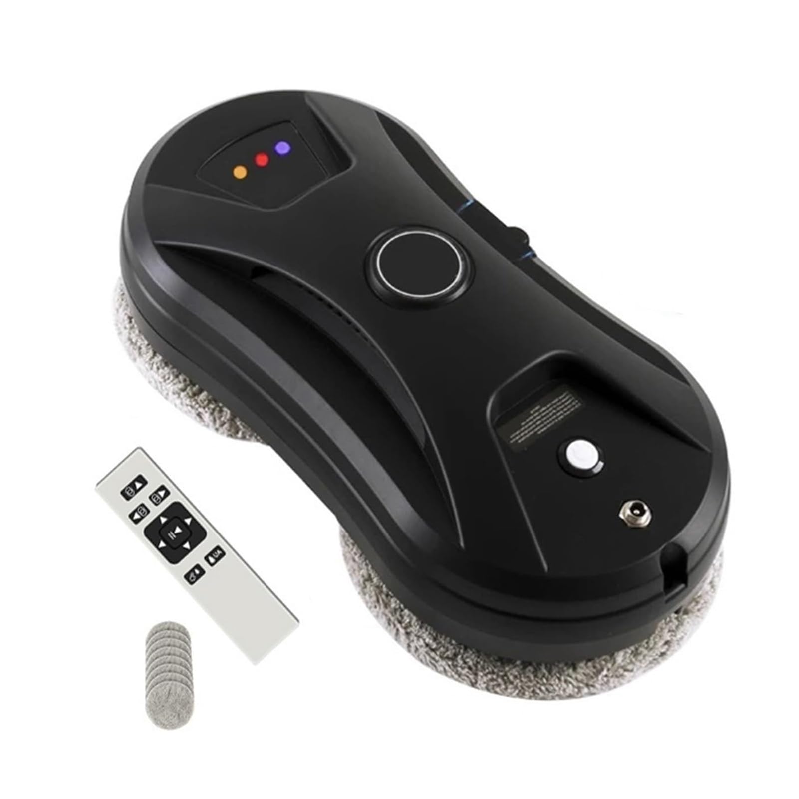 Robot do czyszczenia okien,Zdalnie sterowany robot do czyszczenia okien,Inteligentny automatyczny robot do czyszczenia okien z kablem zabezpieczającym o długości 4 m, Mop *8(Black)