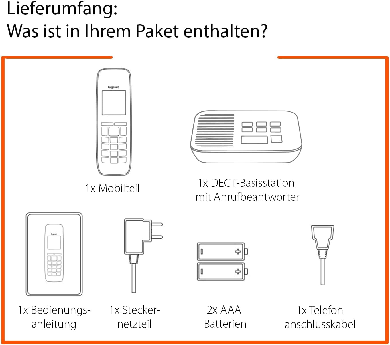 Gigaset Pure 120A - telefon bezprzewodowy - telefon DECT z automatyczną sekretarką - podświetlany ekran - kompatybilny z aparatami słuchowymi, ochrona przed niepożądanymi połączeniami, czarny antracyt