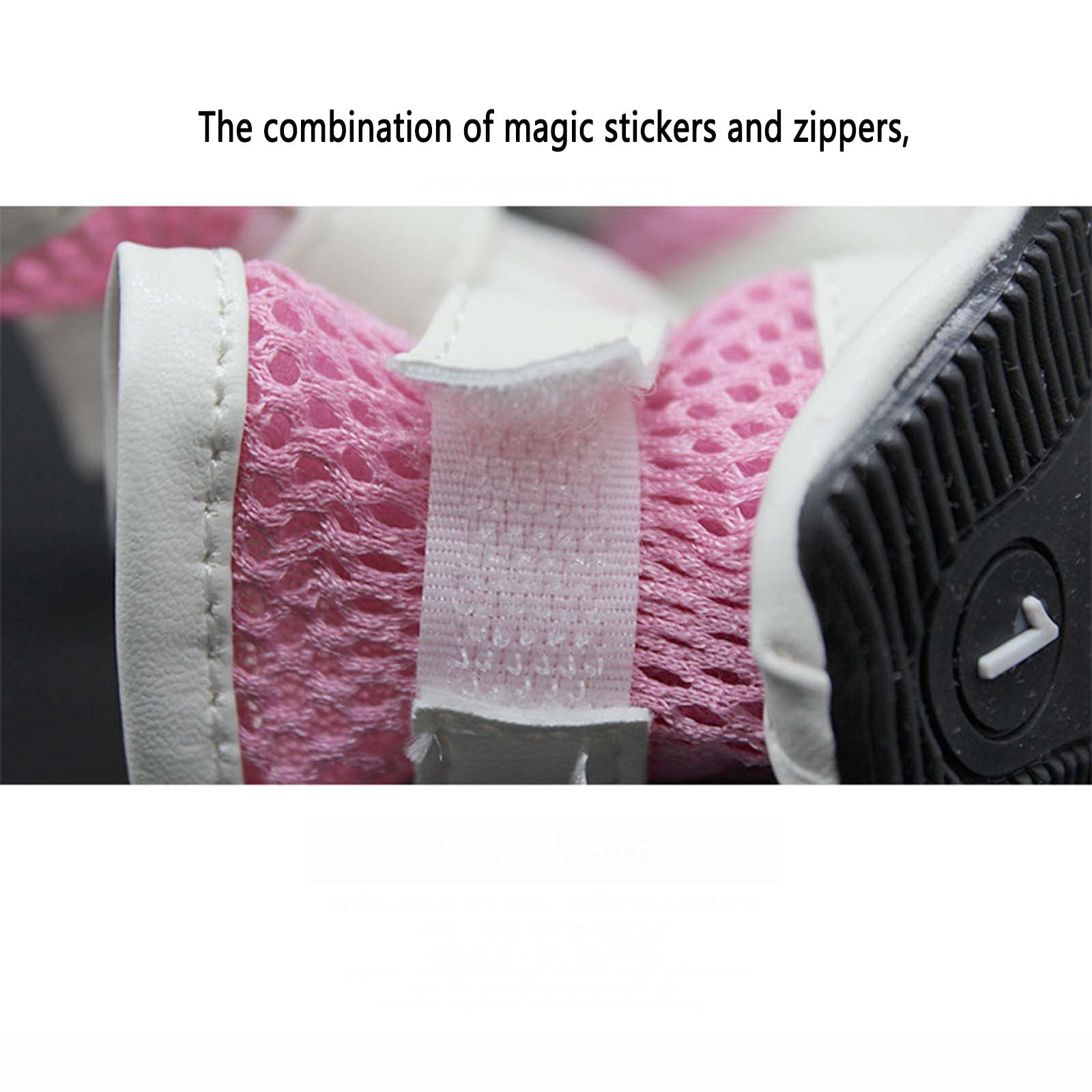 JUSHZ Hundeschuhe Pfotenschutz Dog Shoes Hund Schuhe Für Kleine Hunde Puppy Abriebfester Anti Rutsch Gegen Hitze Atmungsaktive Elastische Weichpaste Verschleißfeste Stiefel 4er-Set (1,pink)