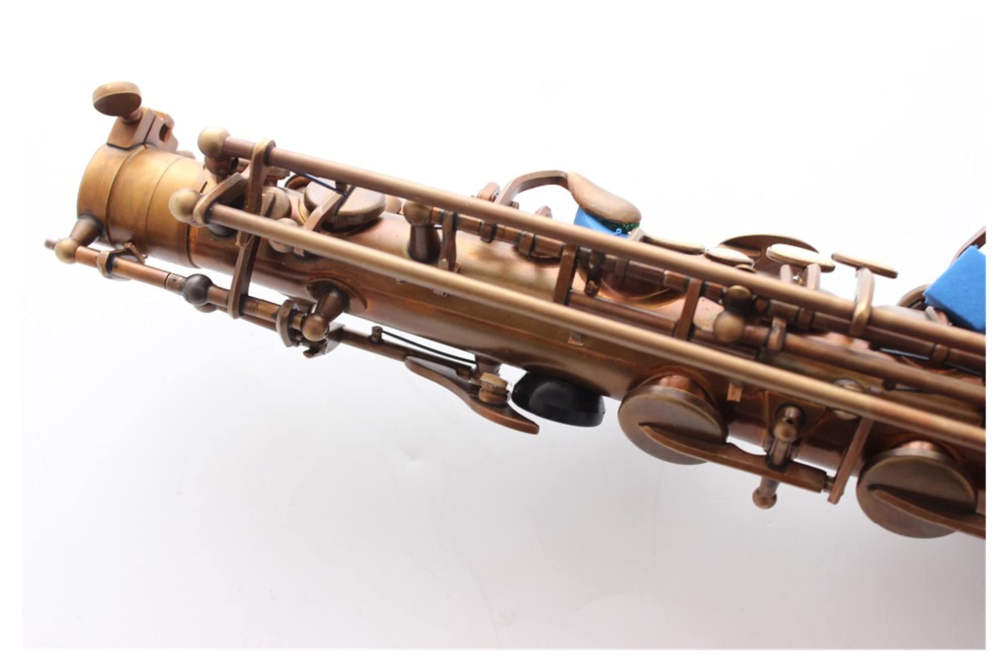 Sassofono Contralto Rame Antico Sax Contralto Bronzo retrò Tipo Chiave Strumento a Fiato