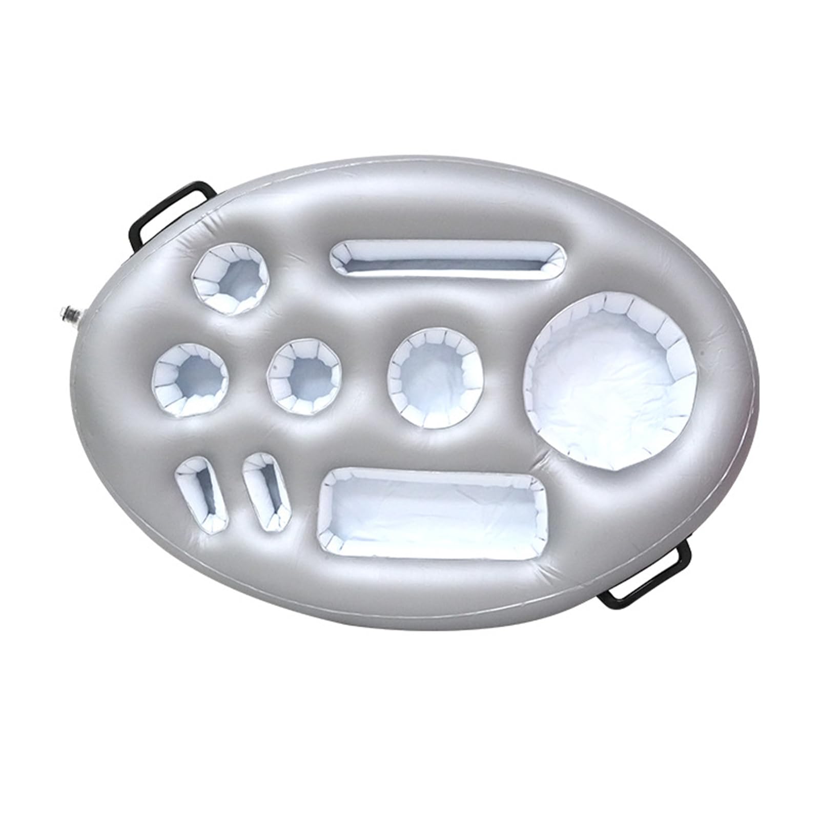 BWANGIAO Floating Pool Drink Holder Tray, Inflatable PVC Cup Holder with Snack Compartments and Handles for Pool Party Use