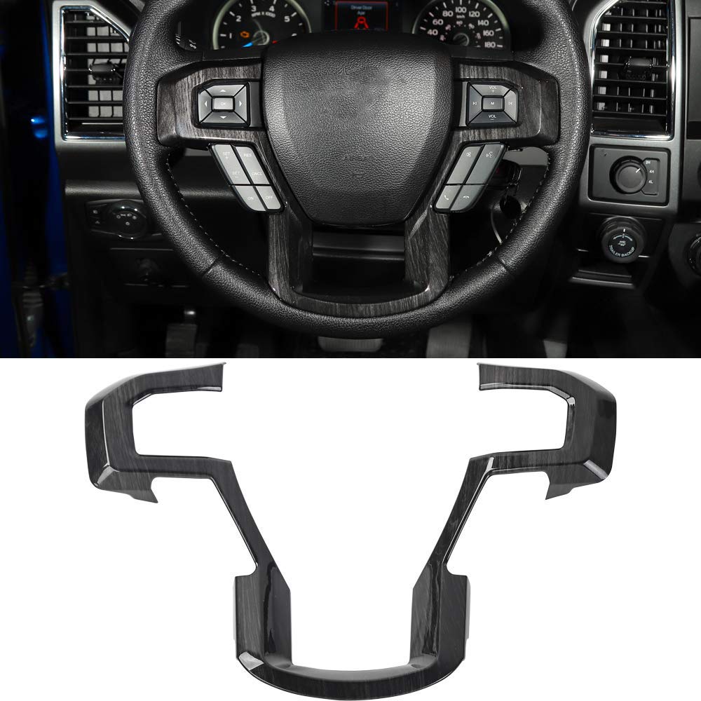 Car Steering Wheel Cover Decorative Trim,Black Wood Grain