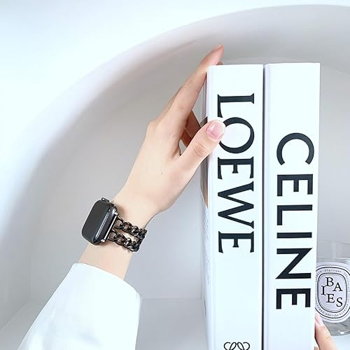 Miniatura 4 de Compatible With Apple Watch Band 38mm 40mm 41mm 42mm 44mm 45mm Ultra Stainless Steel Metal Cowboy Chain Style Replacement iWatch Series87654321