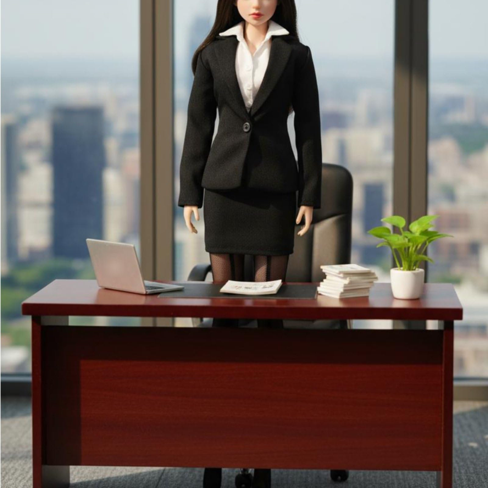 Jiuvaso Abito Professionale Donna per Action Figure Completo Ufficiale Giacca Pantaloni Camicia Accessori Aspetto Realistico in Tessuto Adatto a Collezione Fotografia Scene Metropolitane 1/6