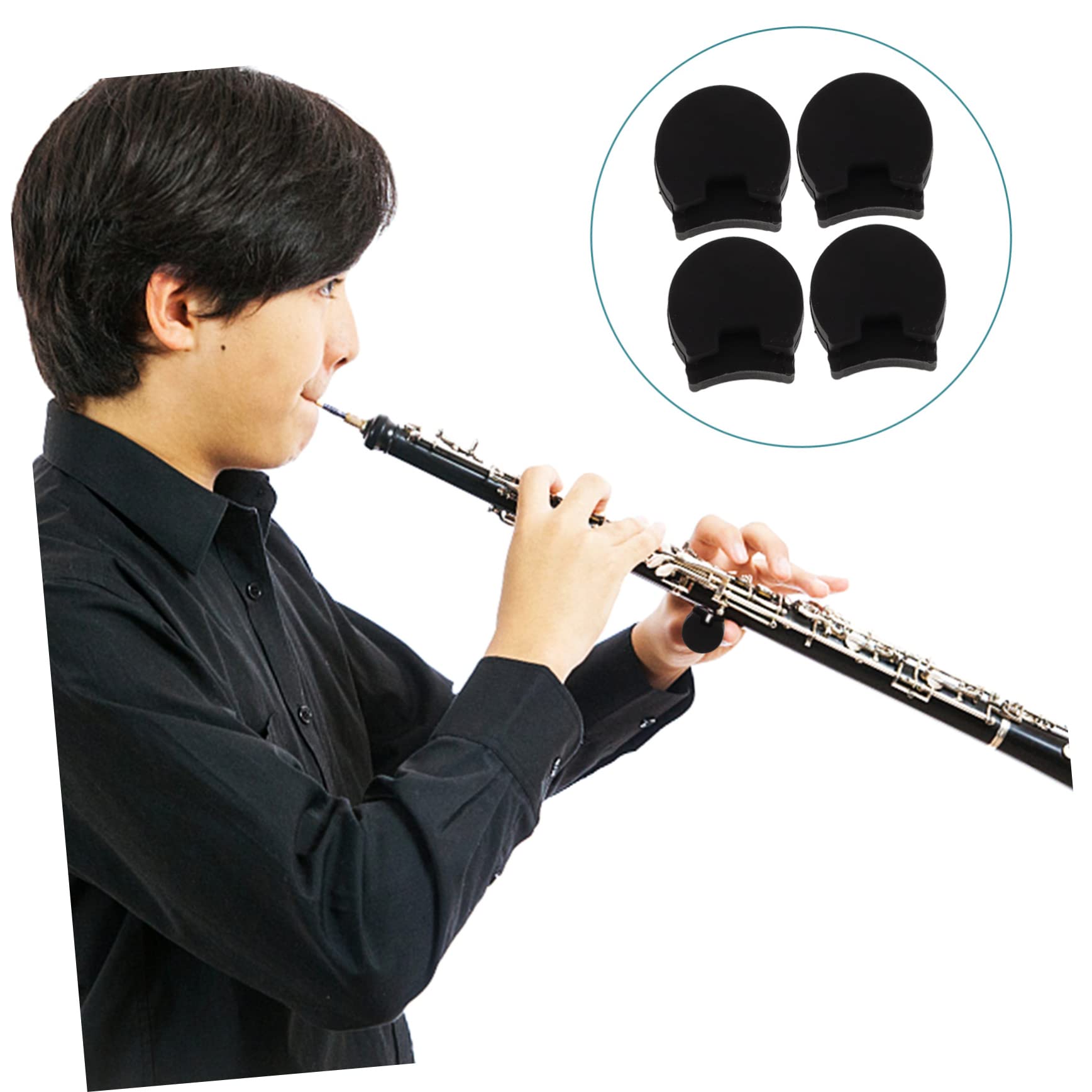 ifundom 4pièces Support De Doigts De Clarinettes Silicone Coussin De Repose-pouce Pour Instruments à Vent Accessoires Pratiques Pour Jouer Confortablement