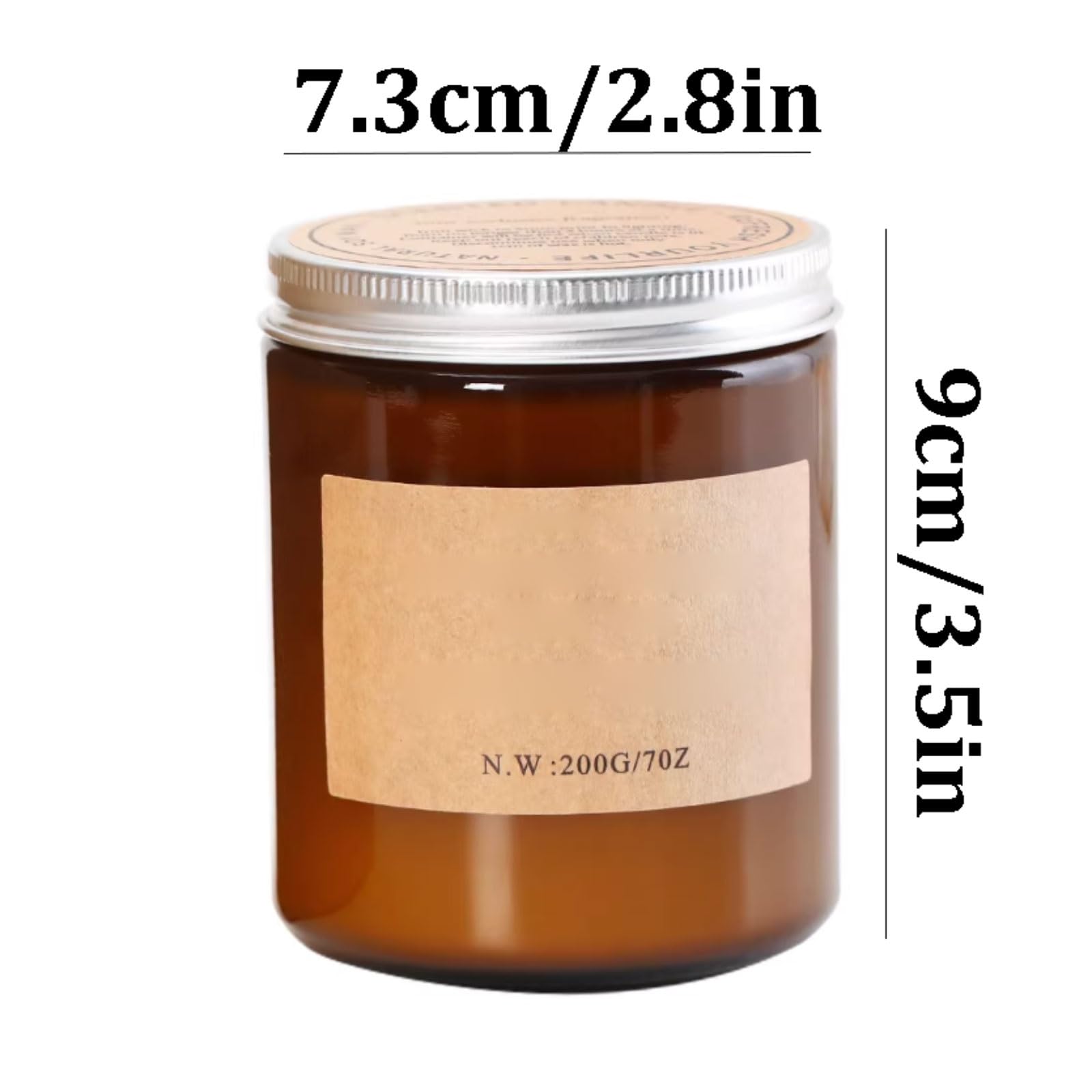 Compacto Velas de vidrio Cilindro de sándalo Vela de aromaterapia Vela de soja natural reutilizable for vacaciones en casa Relajación y spa no es picante(2pcs)