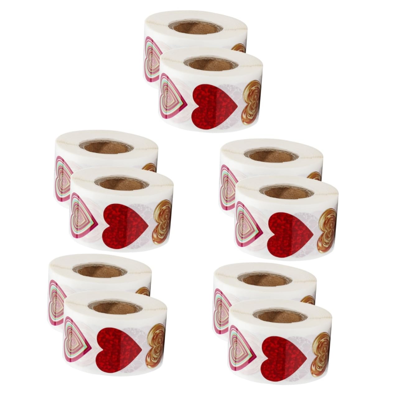 5 Set Etichetta Adesiva D'amore Adesivi Punto Anelli Carta Gel Etichette Cuore Lettera Bomboniere Matrimonio Etichetta Adesivo Adesivo Argento Brillante 2 * 5