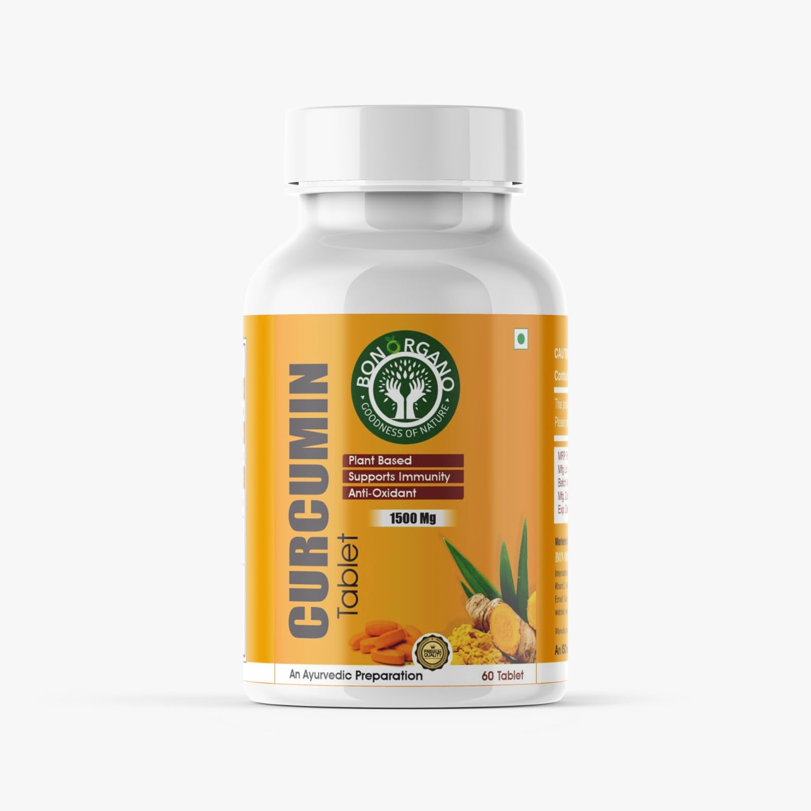 Bon Organo Curcumin with Piperine Tablets with 95% Curcuminoids | Immunity Boosters Tablet for Adults with Curcuma Longa, Turmeric Powder – 180 Veg Tablets (B0D9M45DXL) Amazon Price History, Amazon Price Tracker