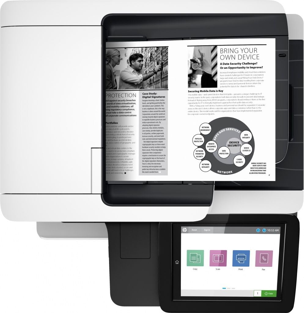 HP LaserJet Enterprise M528dn 1PV64A, Imprimante multifonction A4, impression automatique recto verso, 50 ppm, USB, Ethernet Gigabit, fax en option, HP Smart, écran tactile 8 pouces, Blanche
