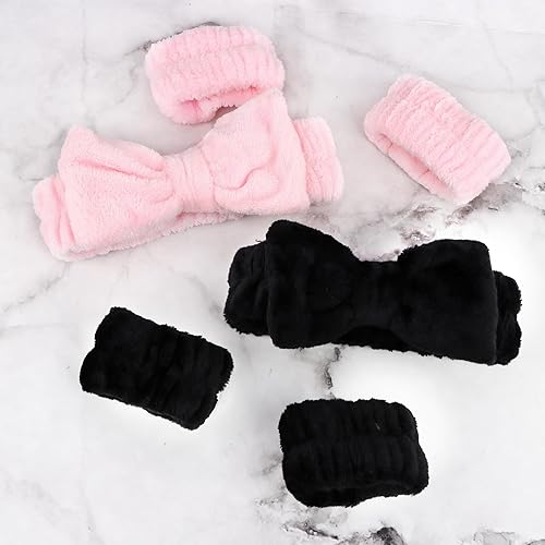 Miniatura 7 de WHAVEL Juego de 6 diademas y pulseras de spa, negro y rosa