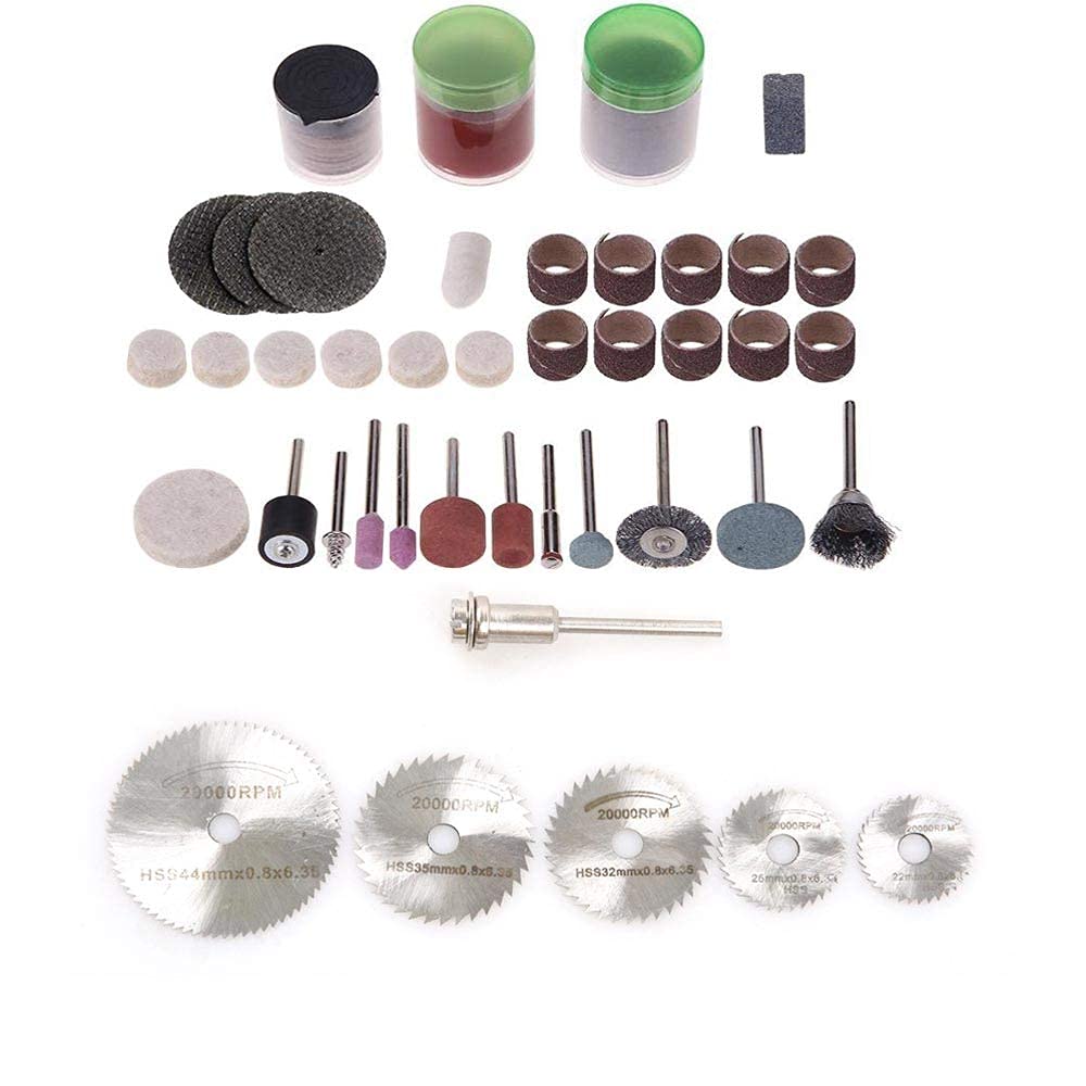 A&S TOOL SHOP 105pc Rotary Tool Accessories Kit Mini Drill Bit Set with 3.2mm Mandrel in Electric Drill with 6pcs/Set Mini HSS Circular Saw Blade Rotary Tool for Metal Cutter Power Tool Set