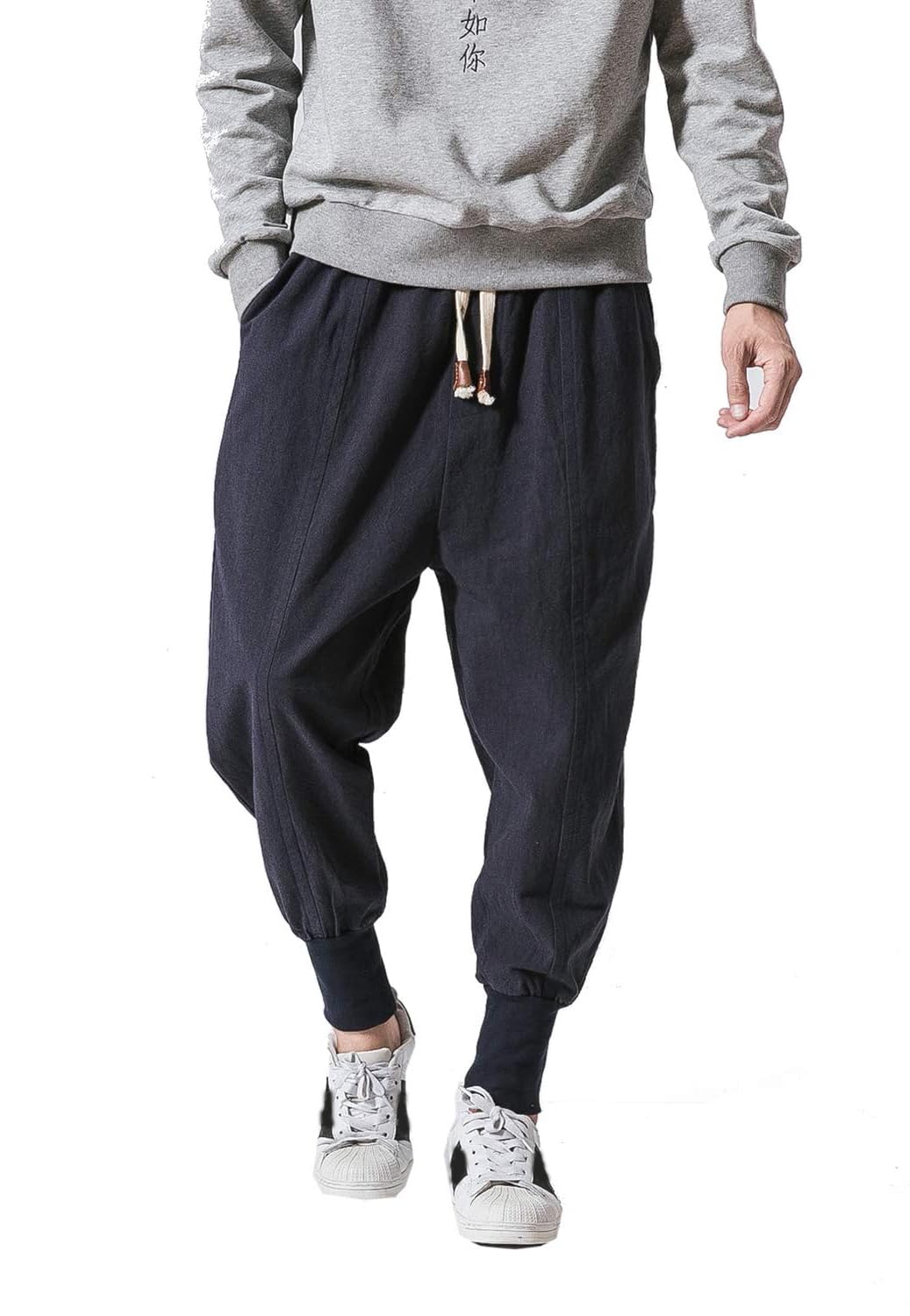 Seidarise Men's Joggers Sweatpants Harem Jogger Pant Long Sports Pants, Navy, XXL