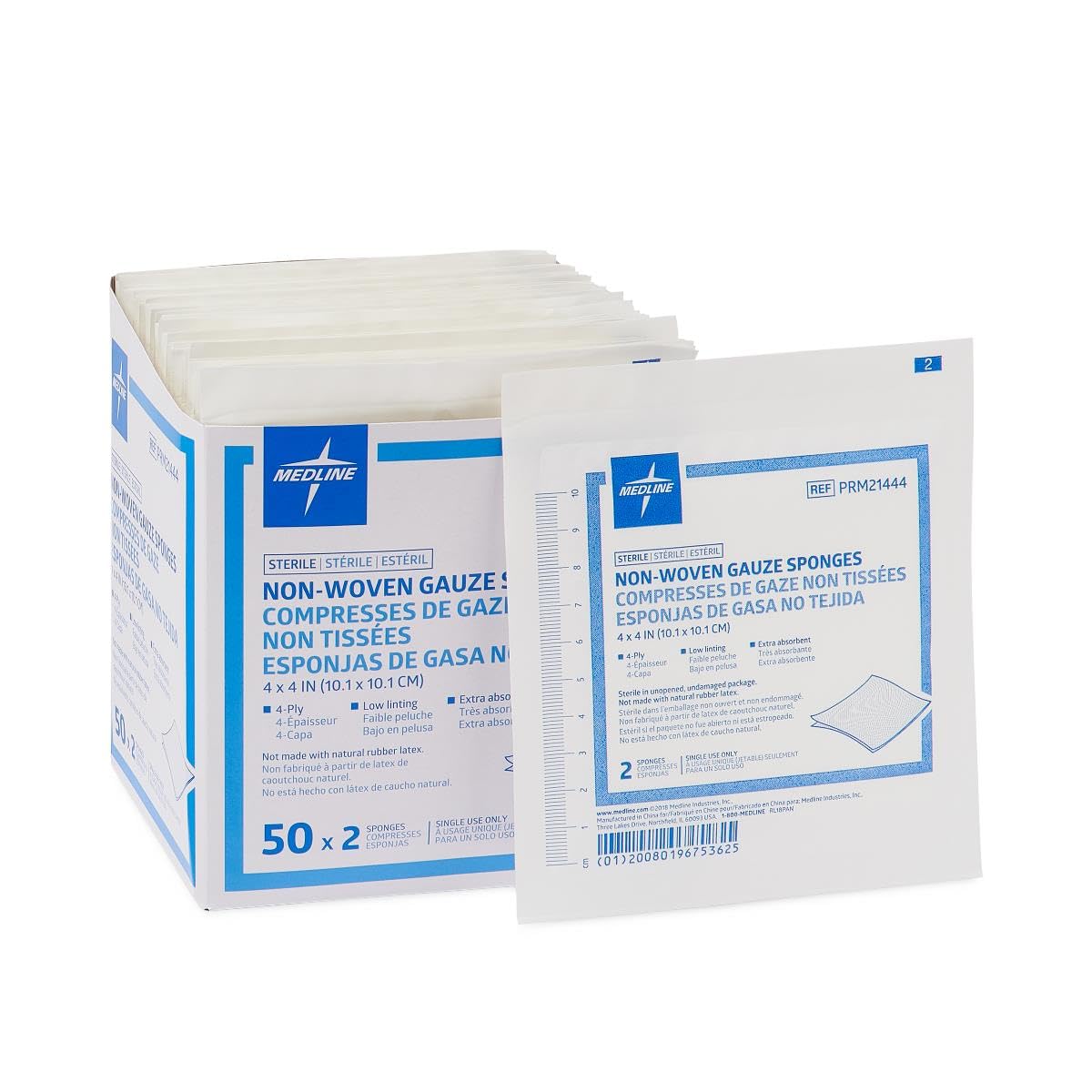 Sterile Nonwoven Gauze Sponge, 4-Ply, 4" x 4", 2/Pack (Pack of 4) — Amazon image 2