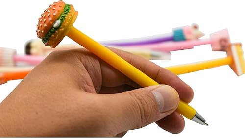 Miniatura 6 de 8 bolígrafos de comida novedosos divertidos para hamburguesas, sándwich, cupcakes, pudines divertidos, bolígrafo de sushi, tinta negra para escuela,