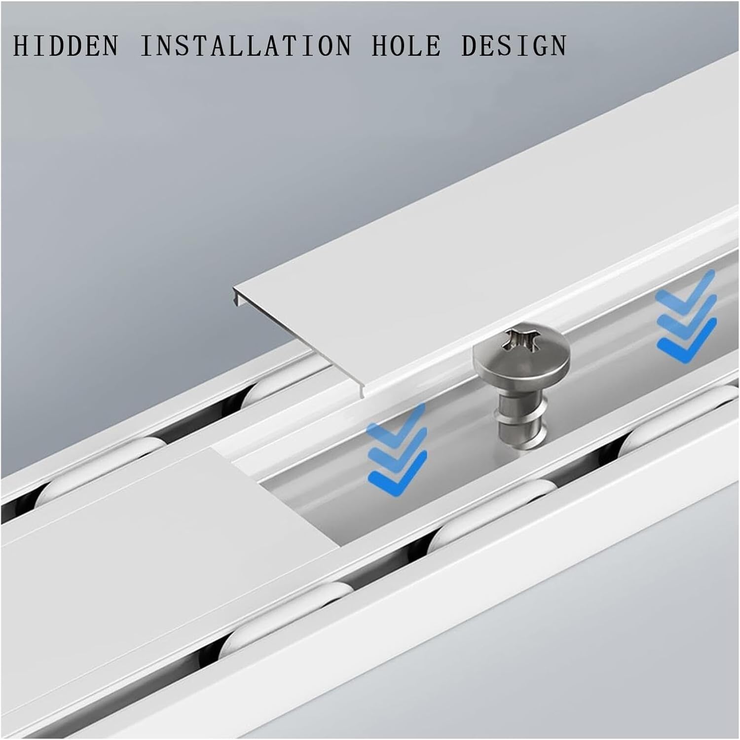 Ceiling Mount Aluminum Alloy Nano Silence Track, Double Curtain Track Luxurious Heavy Conjoined Curtain Rails For Living Room Bedroom Divider(2.1m)