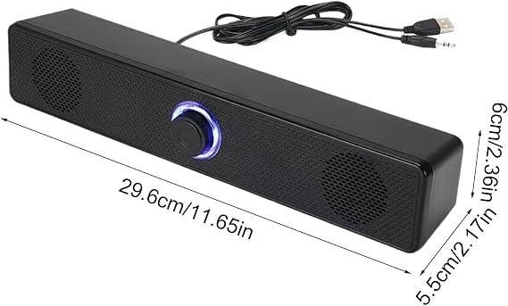 Wireless Soundbar for TV - Desktop Music Playing Device - Home Audio Sound Bars | for Movie Enthusiasts Music Listeners Sports Fans Gamers Apartment Home Theater Living Room Bedroom Study