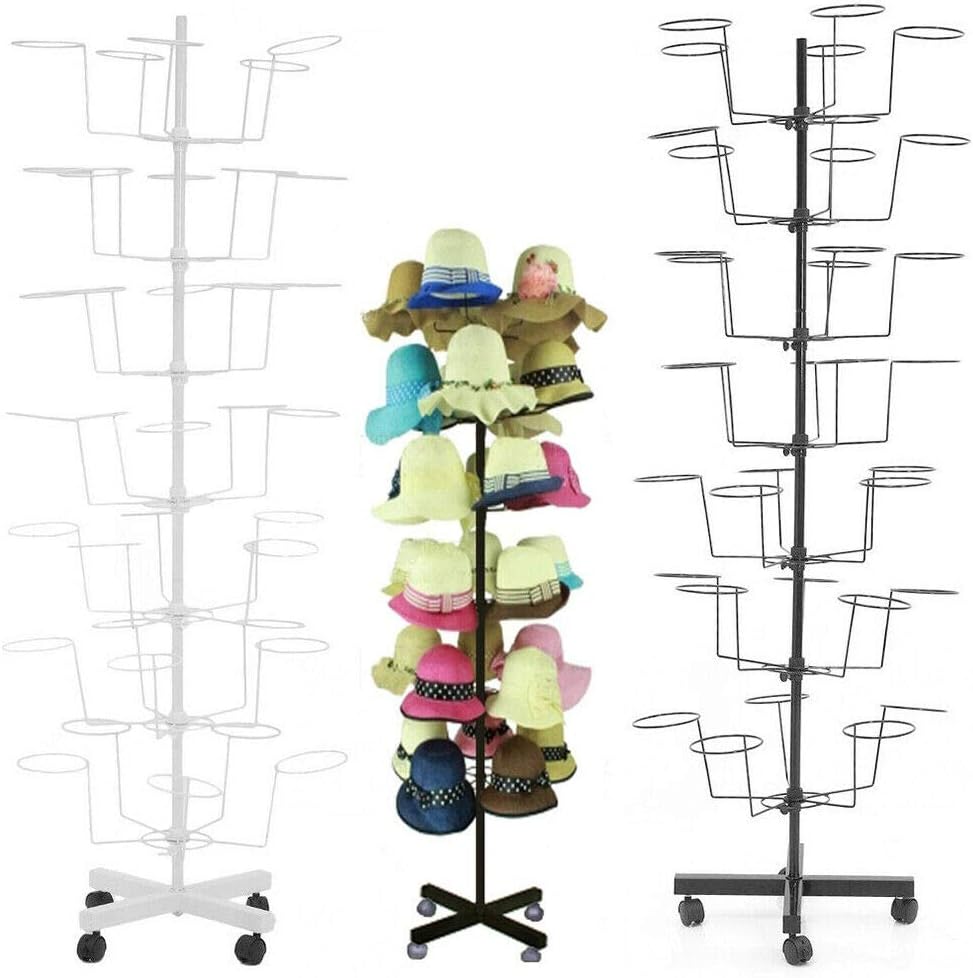 Amazon.com: JAYEUW 7 Tiers Rotating Hat Rack, Freestanding Cap Hat ...