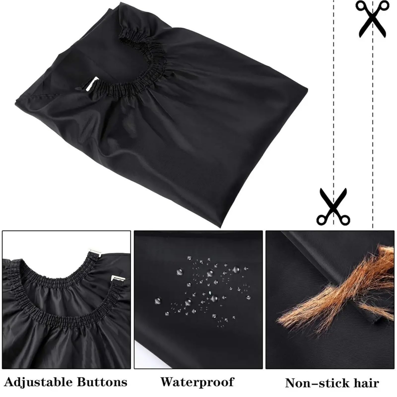Capa Peluqueria Capa de Peluquero for Hombre y Mujer, Capa de Corte de Pelo, Delantal for Corte de Pelo, Accesorios for Herramientas de Tinte y champú, 3 uds.