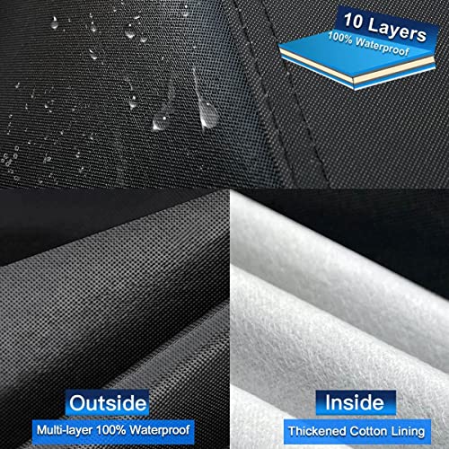Holthly 10 Schichten Autoabdeckung 100% Wasserdicht Vollgarage Abdeckplane Auto Garage Staubdicht Wasserdicht Autohülle Autoplane Winter & Sommer für Audi A4 A5, BMW 3er Limousine usw. Schwarz C7