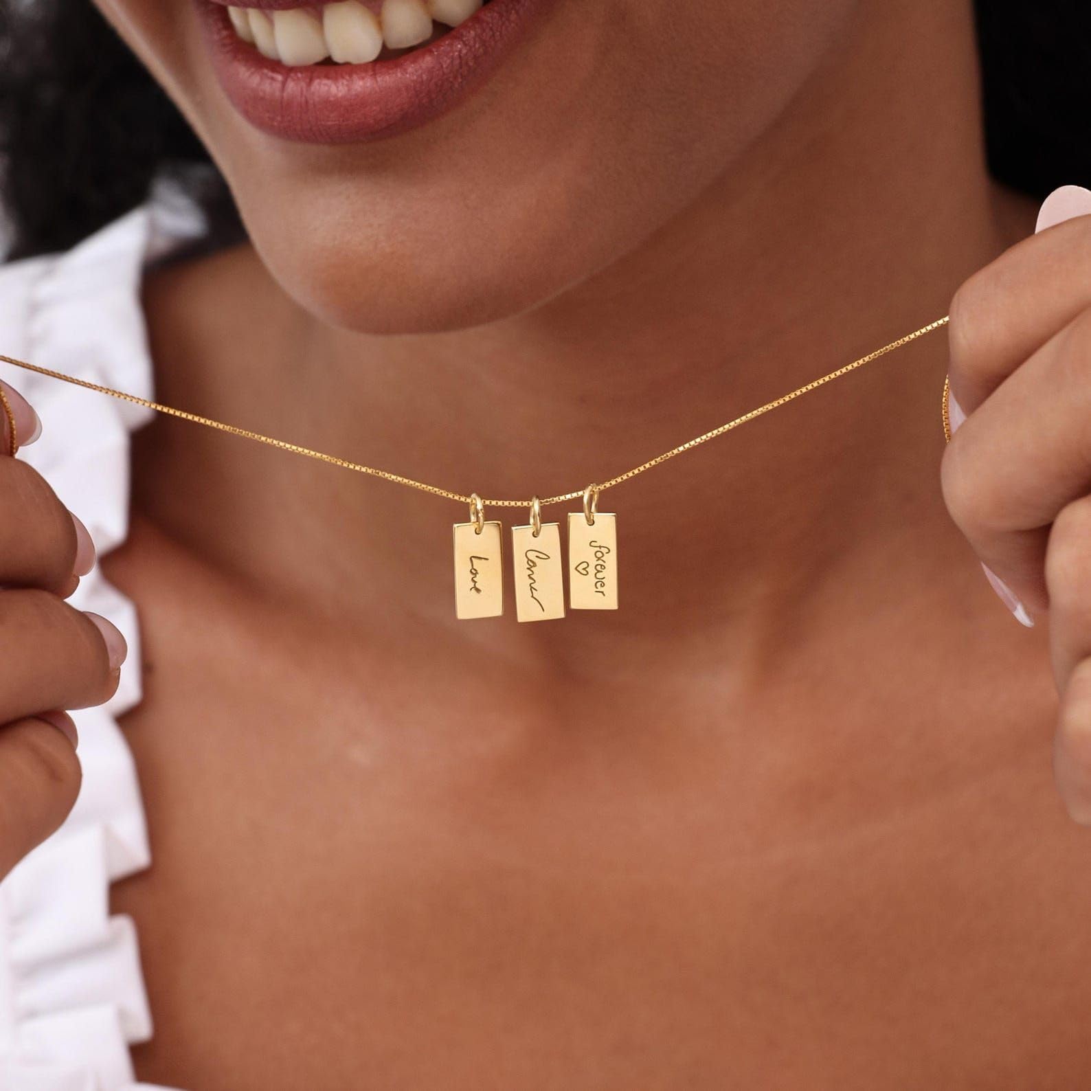 Générique Collier avec écriture manuscrite en argent 925, moderne