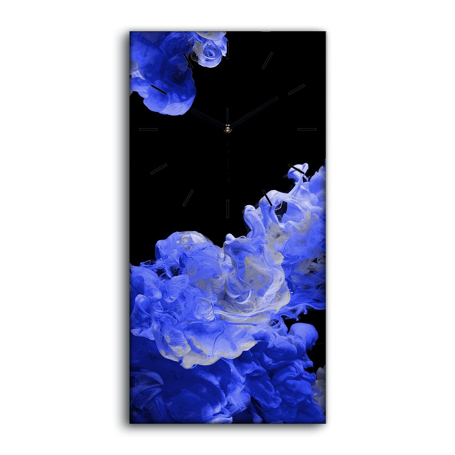 Horloge sur Toile Salon 30x60cm Grand Tableau Mural Silencieux