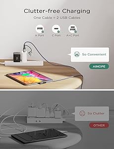 AINOPE USB C Cale for Carplay Fast Charger Cord,60W Charging Cable for iPad Charger and U SB C to USB C Devices,Right Angle Type C Cord Carplay Cable fit iPhone 16 Pro Series,1 Pack 3.3Ft Grey