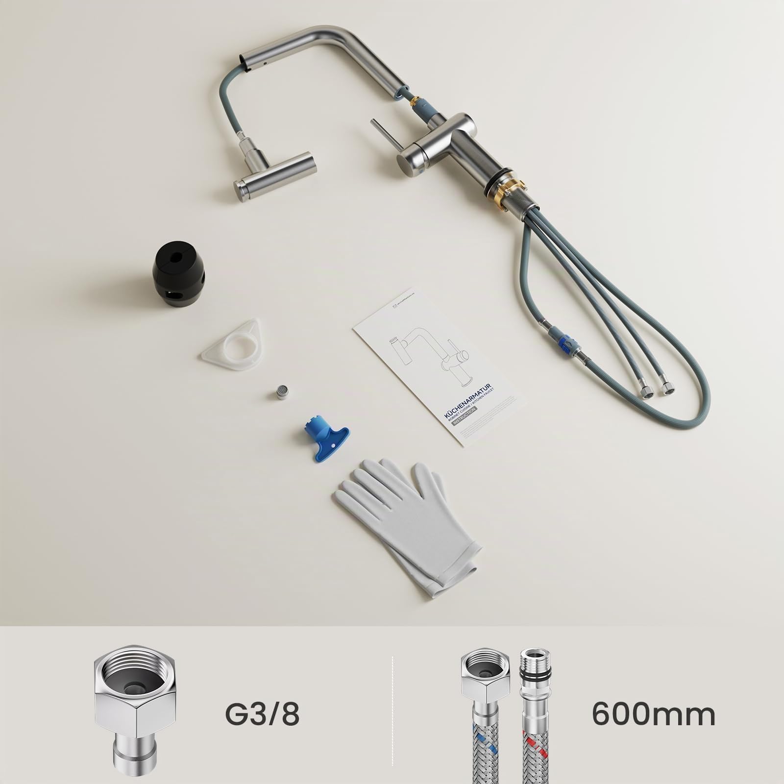 CECIPA Robinet Cuisine, 2 Modes, Mitigeur Cuisine Douchette, Rotatif à 360°