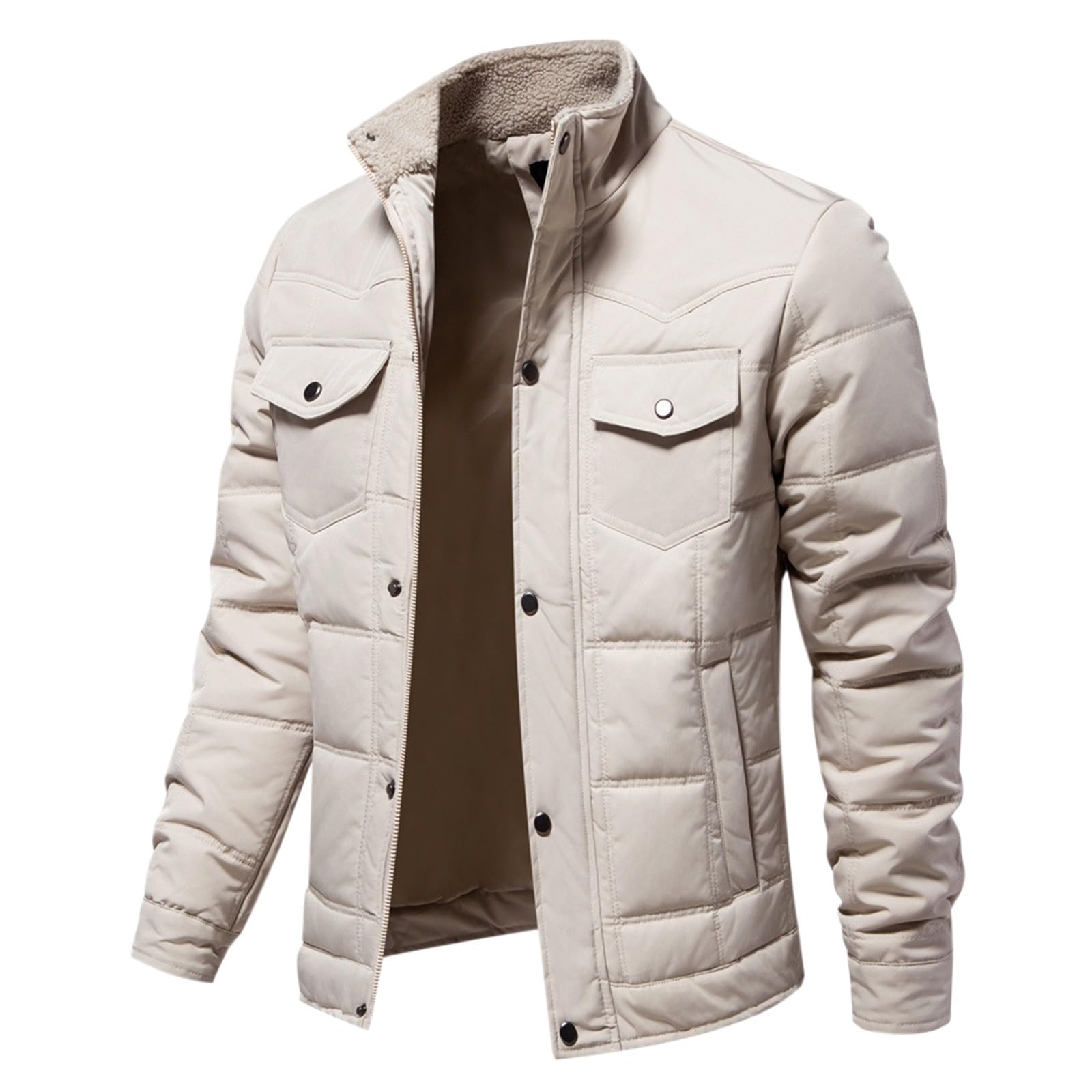 Men's Spring Autumn Winter Stand Collar Coat Jacket Casual Fashion Coat American Style Splicing Top Casual Jacket Chaqueta Térmica Hombre Plumifero Nieve Hombre