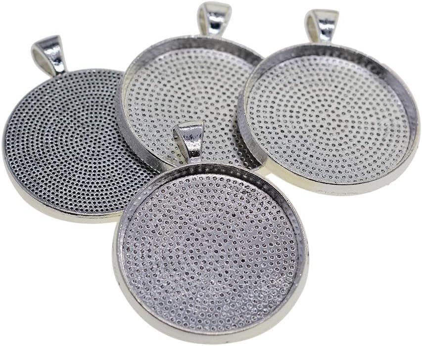 50x 30mm Round Pendant Blank Cabochon Base Setting Trays DIY Jewelry Making | Crafts | Beads & Jewelry Making | Charms & Pendants