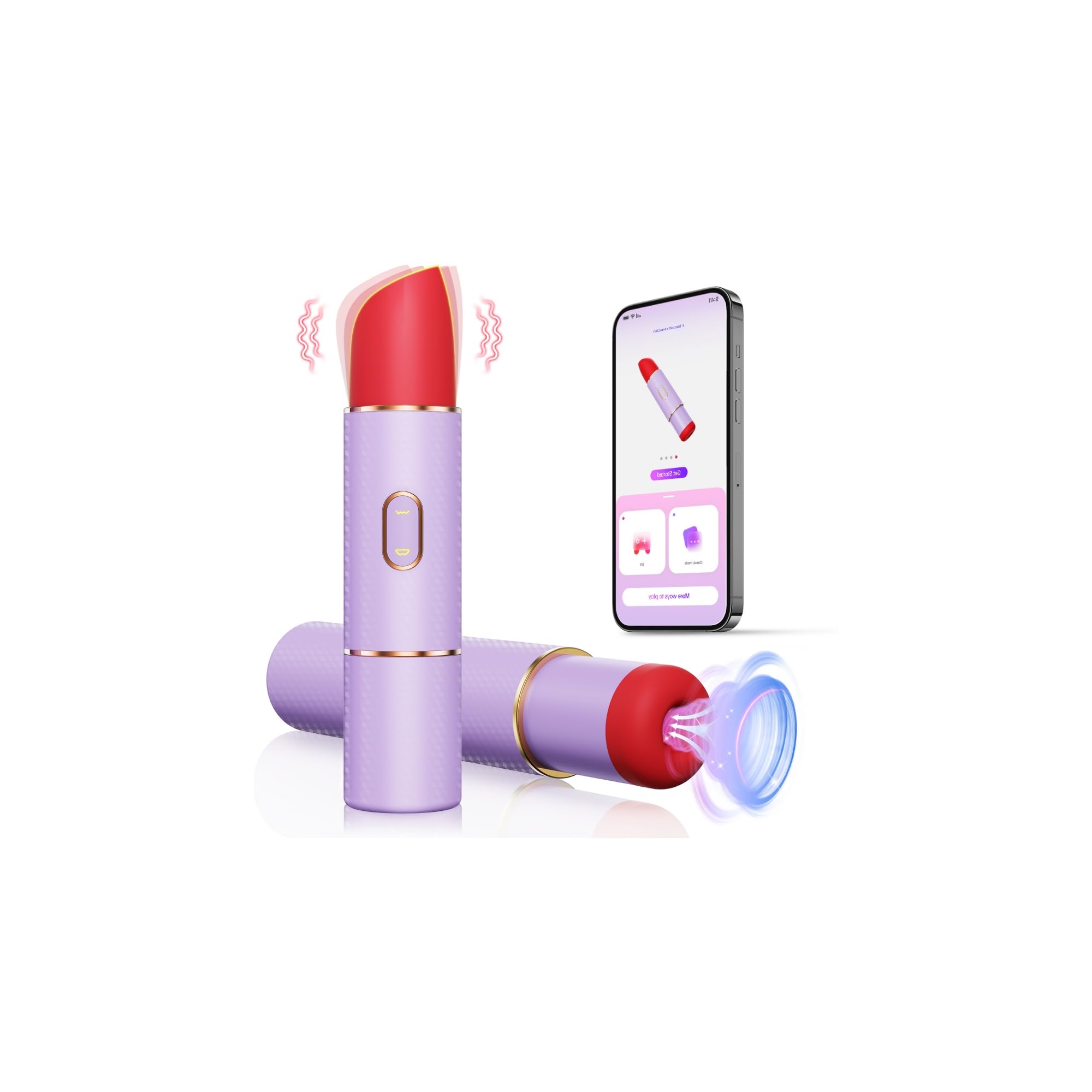 Sucking Bullet Vibrator Adult Sex Toys 2 in1 Lipstick Vibrators G-Spot Nipple Stimulation with 10 Vibration 3 Suction