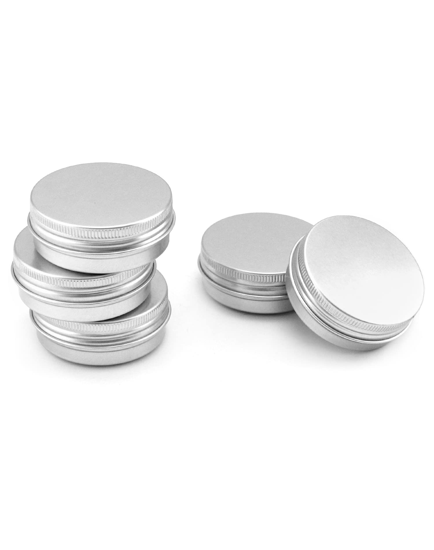 QWORK® 30 pezzi Vasetti Alluminio con coperchi, Barattoli vuoti rotondi per assortimento di gioielli per lozione crema (30ml)