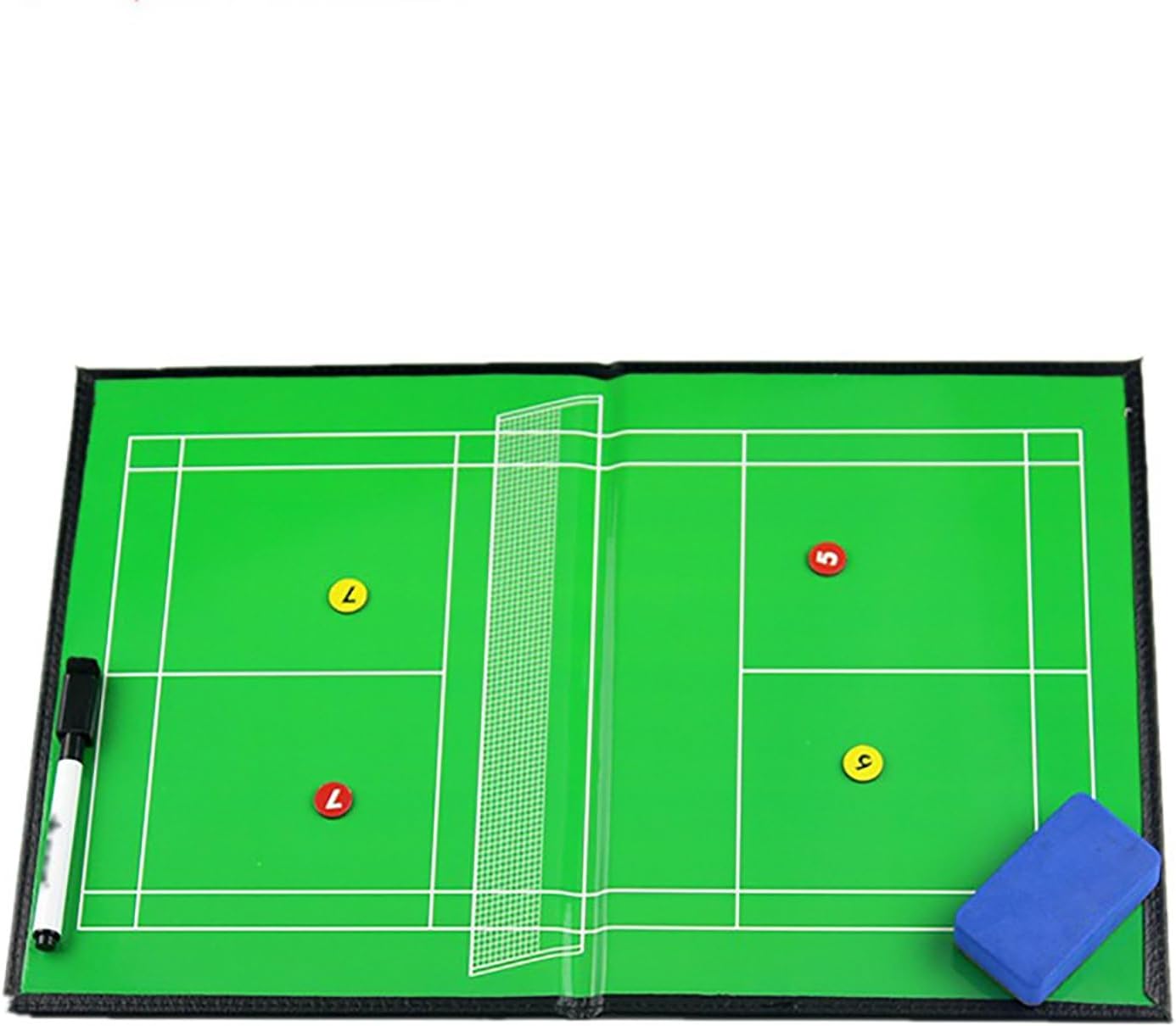 Badminton Coaching Board, Badminton White Board for Coaches, Folding Design, Easy to Carry, with 2 Water-Based Pens, for Strategic Planning