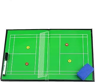 Foldable Badminton Coaching Board, Badminton Dry Erase Board for Coaches, Easy to Carry, with 2 Water-Based Pens, for Strategic Planning