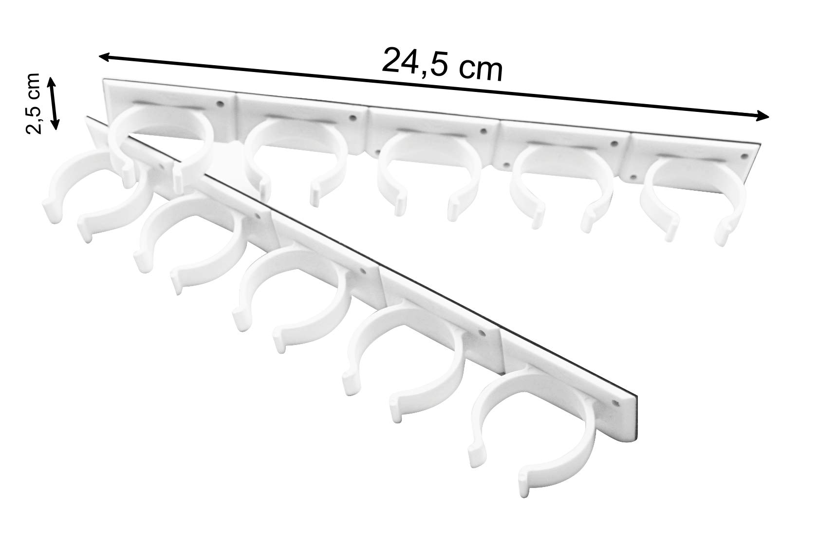 Kamoro HOME & KITCHEN Especiero sin clips para taladrar - Organizador de especias para pegar - 6 tiras para 30 especias (Blanco) - 5