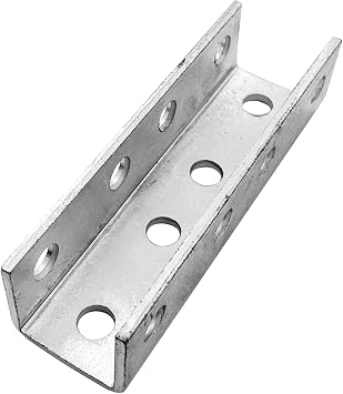 U-Shaped Brace Fitting,0.157 Thick Heavy Duty Strut Connector Bracket External Channel Coupler for 1/2" Bolt in 1-5/8" Strut Channel,Electrogalvanized Single Channel Brace- 1Pack