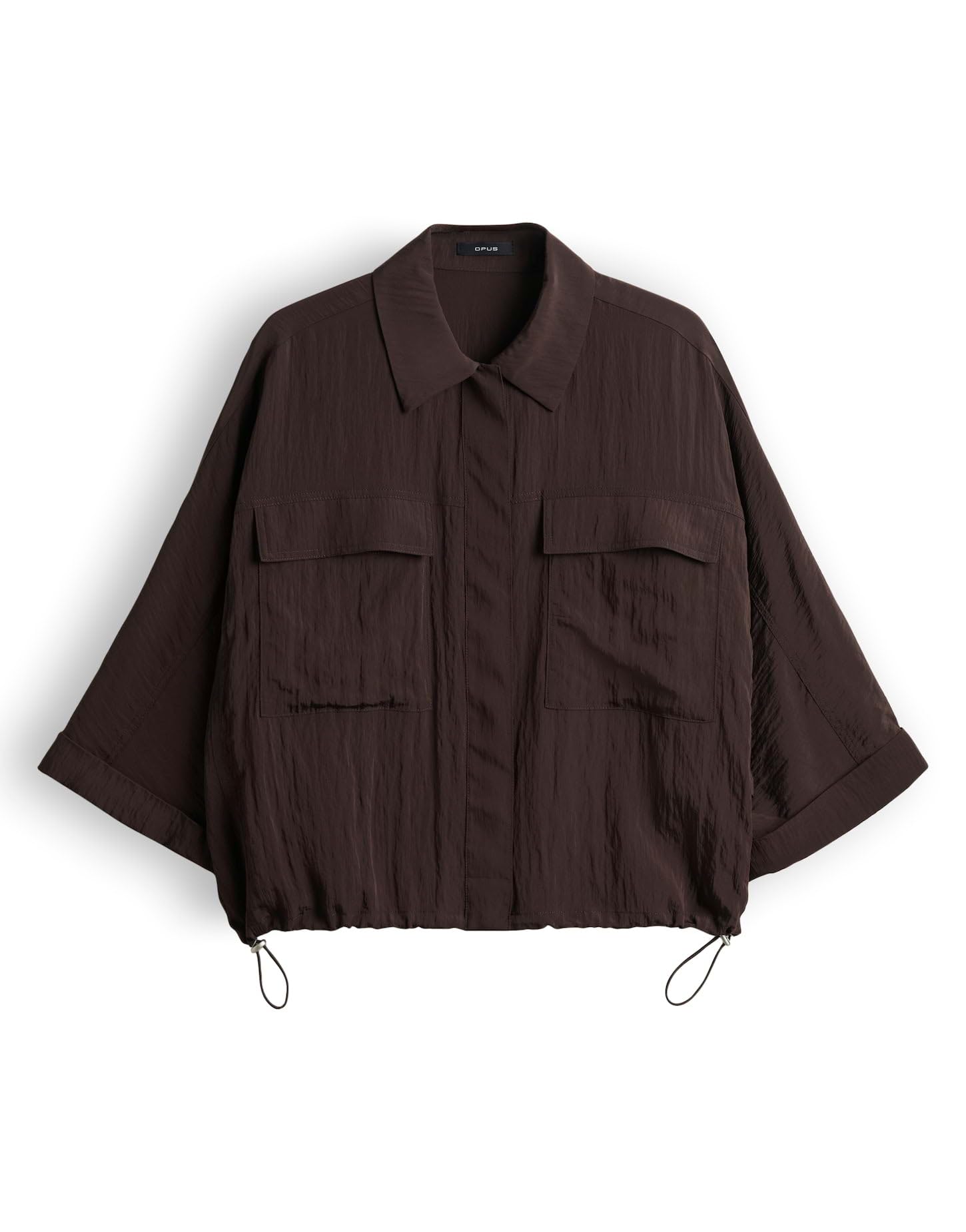 OPUS Damen Kurzarmbluse | Crashbluse mit Utility Details Regular Fit