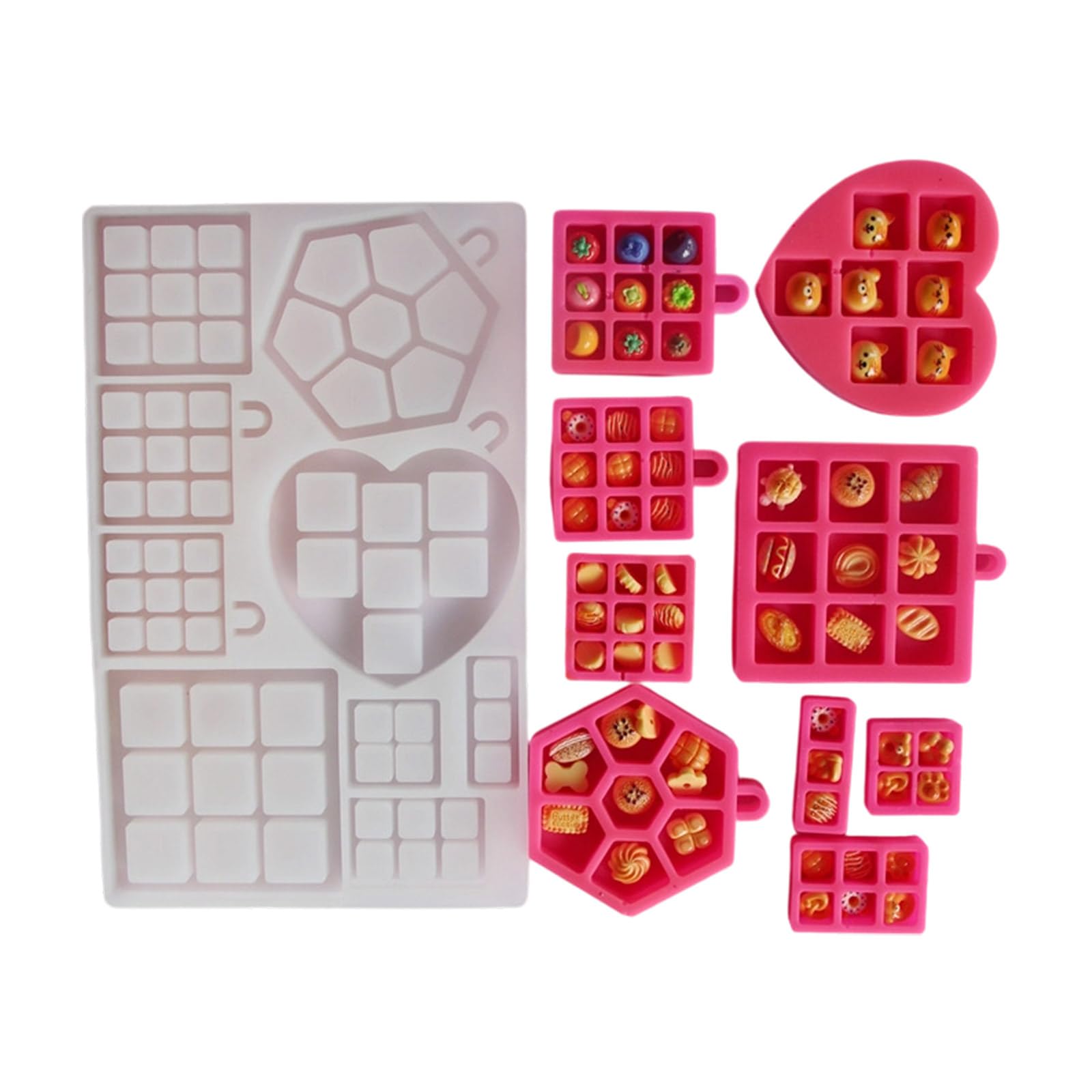Alksubbm Tiny Tray Silicone Craft Mold with Lattice Design for Miniature Resin Projects, Jewelry Displays & Home Decor – Versatile Miniature Scene Mold