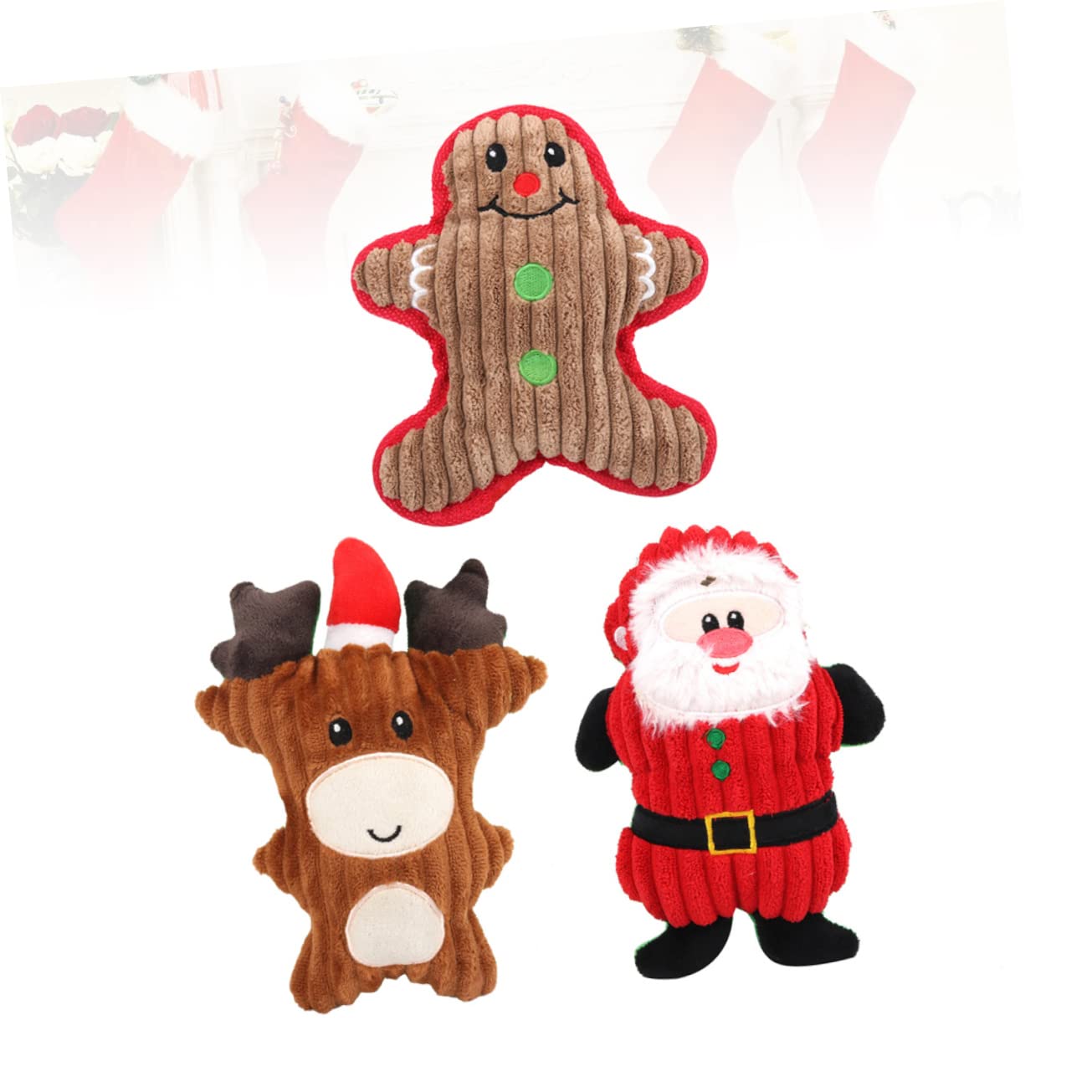 Angoily 6stücke Teiliges Haustier Plüschspielzeug Mit Quietschfunktion Weihnachtsmann Schneemann Und REH Interaktive Kauspielzeuge Für Hunde Und Katzen Zum Spielen Und Kauen