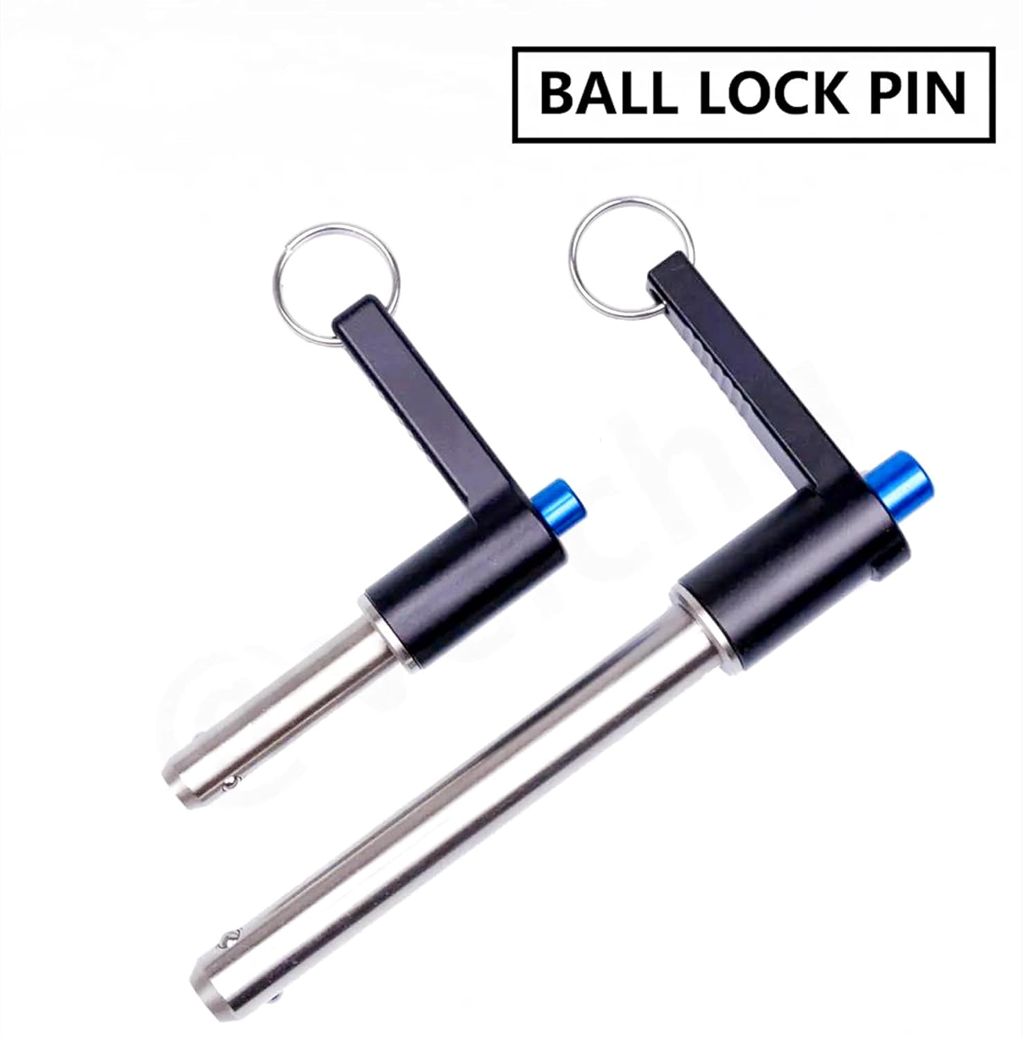 NRC&XRC Stainless Steel Quick Pull Pins Self-Locking with L-Handle Ball Lock Pin/ Push Pin/ Quick Release pin with Lanyard Cable (2, Dia:6mmX60mm Length)