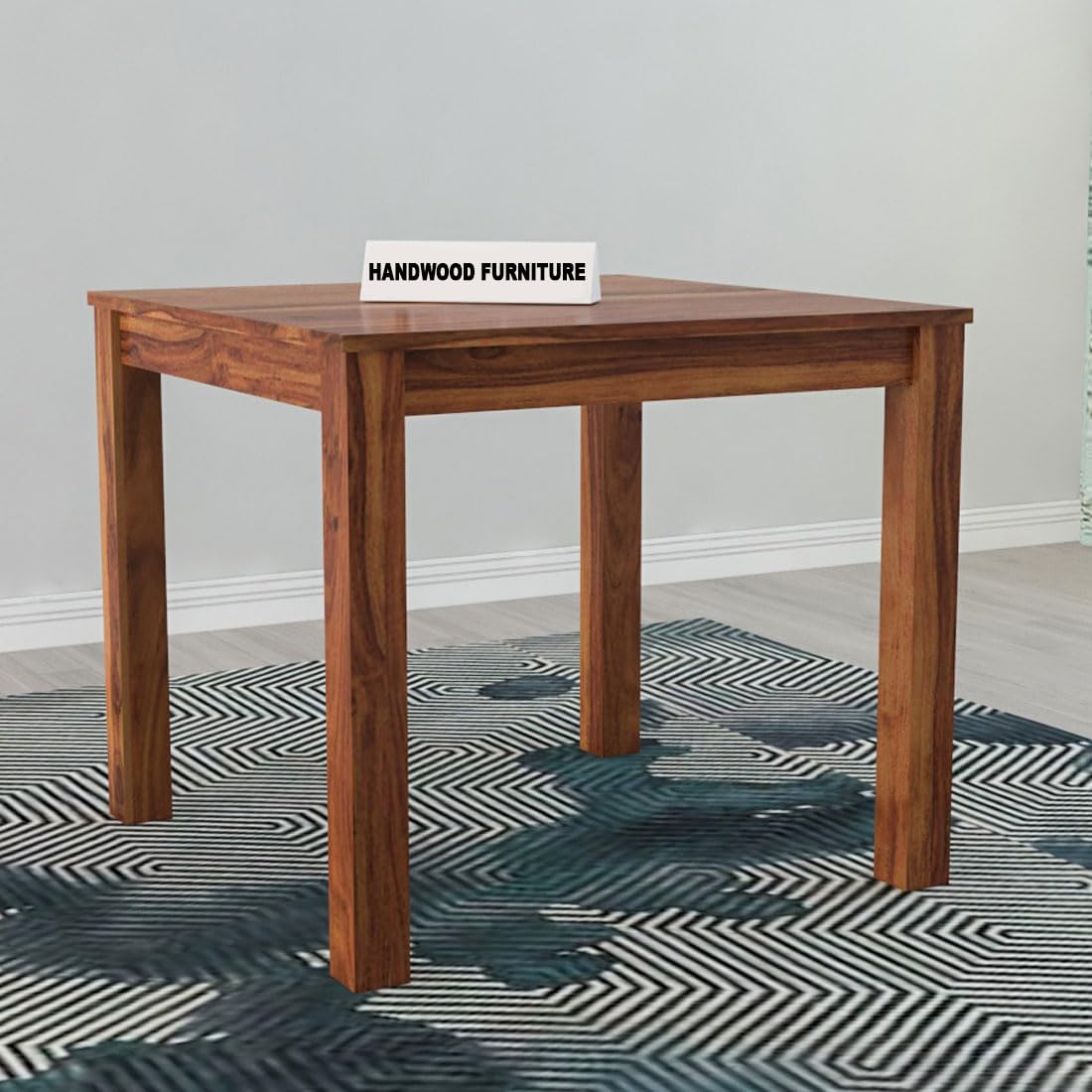 HANDWOOD FURNITURE Sheesham Wood Dining Table (34x34 Inch) | Multi-Purpose uses Home and Office Desk | Dining Room Furniture | Wooden 4 Seater Dining Table(Honey Finish) -DIY(Do-It-Yourself)
