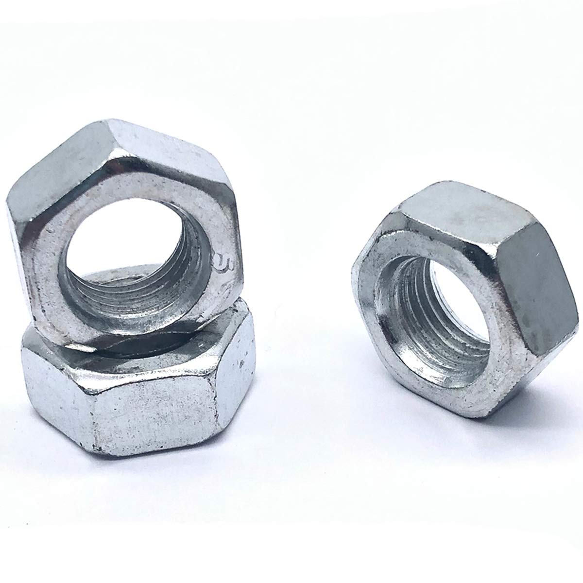 6pcs M14-1.5mm Silver Hex nut, Metric fine Thread nut Made of Zinc Plated, with Large Contact Surface and Strong Resistance, Easy to Operate.