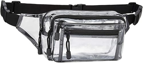 Miniatura 6 de Cangurera transparente, bolsa para cinturón, ligera, versátil, moderna, bolsa de almacenamiento para festivales, conciertos, juegos deportivos