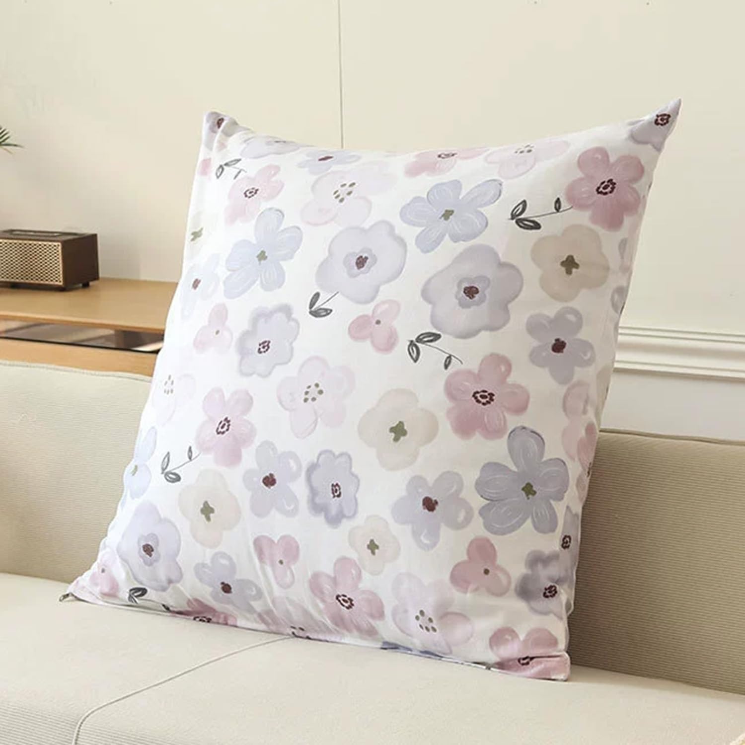 Boho Cotton Canvas Cushion Covers Modern Floral Decorative Pillowcases