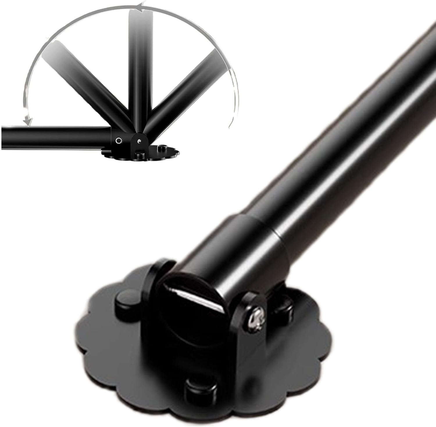 Closet Rod Expansion Closet Rails Angled Drying Rod, 180° Swivel Corner Wardrobe Rod Bracket, Wall Mounted Drilling Clothes Hanger Rack for Small Space(Black,130-210cm(51"-82 5/8"))