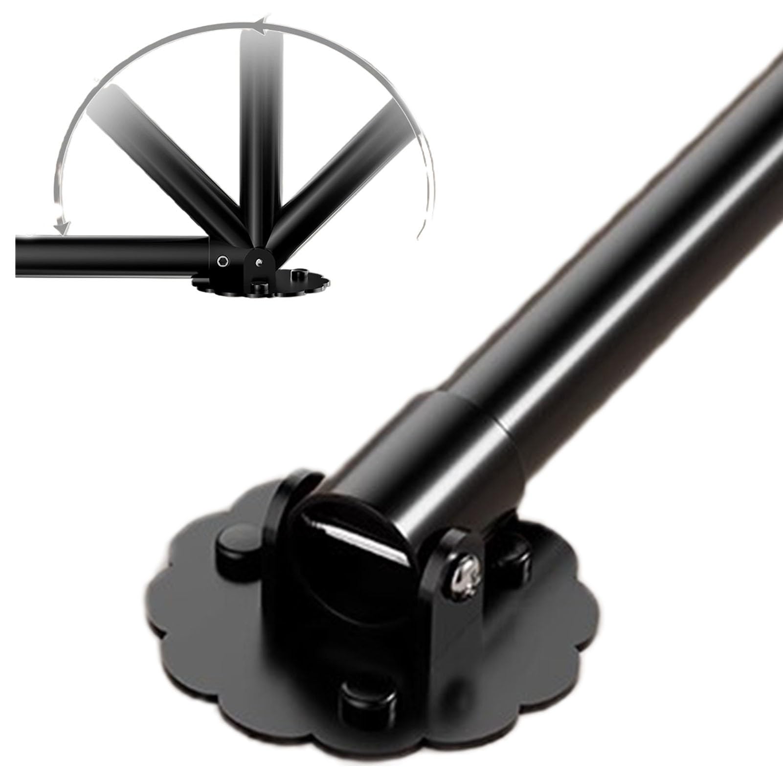 Closet Rod Expansion Closet Rails Angled Drying Rod, 180° Swivel Corner Wardrobe Rod Bracket, Wall Mounted Drilling Clothes Hanger Rack for Small Space(Black,130-210cm(51