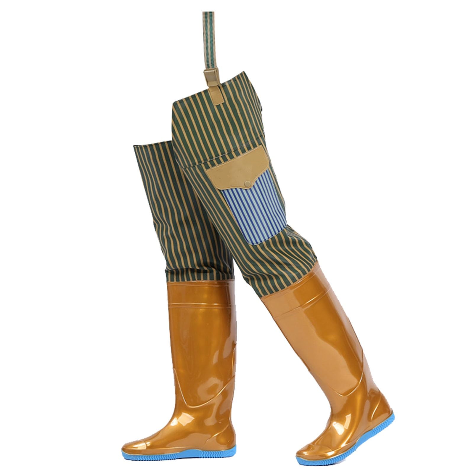 Waders Pesca Stivali da Pesca da Uomo E da Donna, Leggeri E Impermeabili in PVC con Tasca E Suola Spessa Antiscivolo Oxford