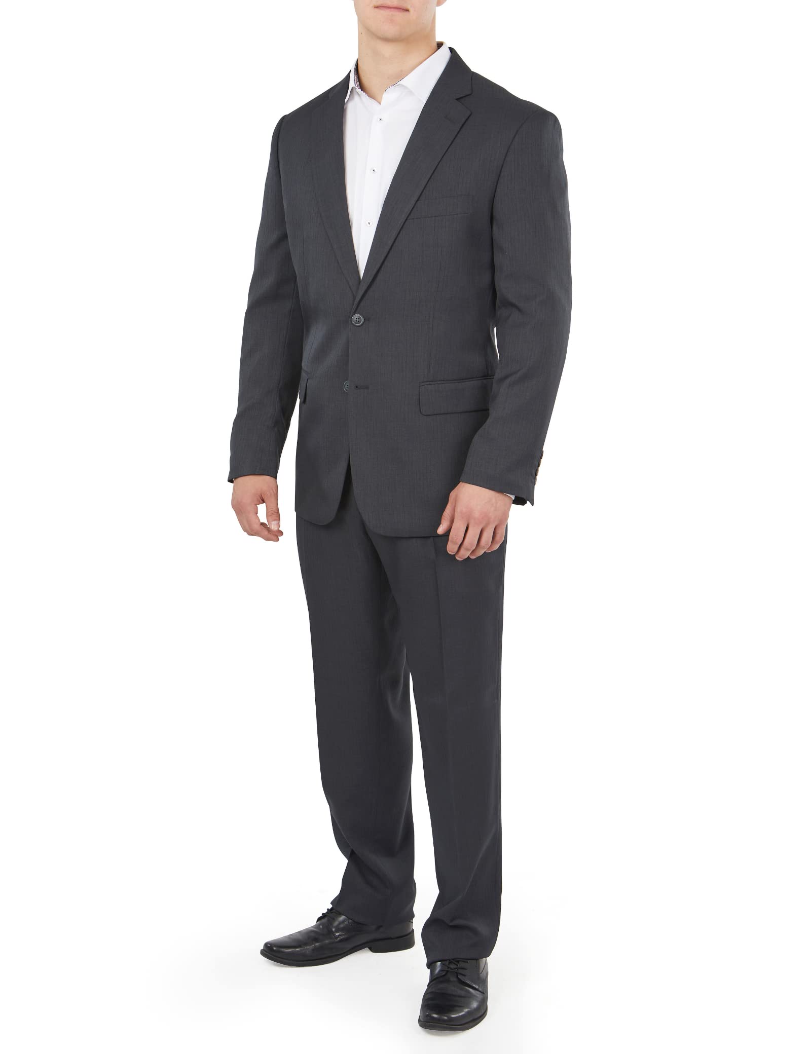 Mill&Tailor Herren Anzug in Dunkelgrau mit Streifen I Modern & sportlich I Sakko & Anzughose I 2-teiliger Anzug für Männer I Übergrößen gerechte Passform I Jackett & Hose für Herren
