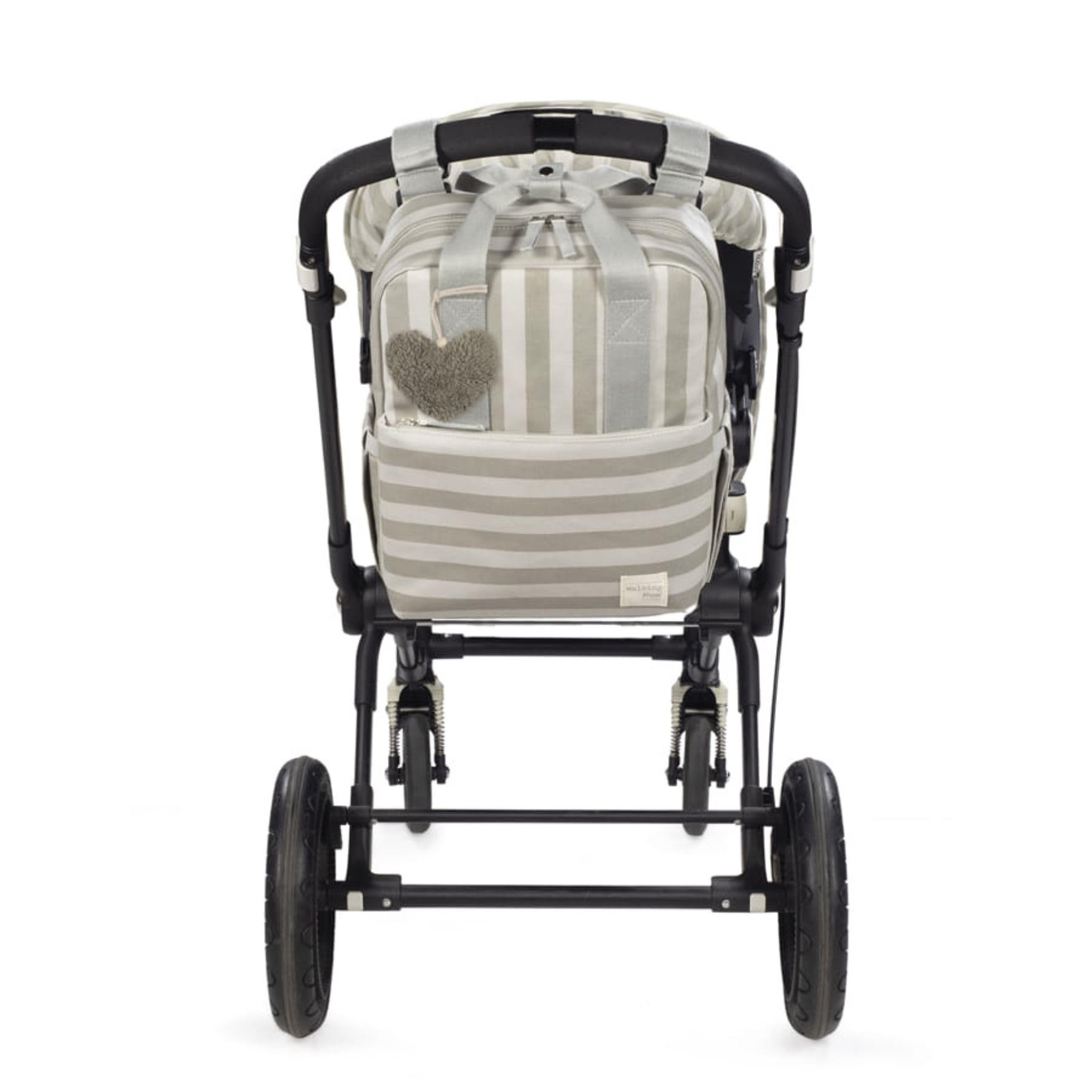 Walking Mum Sintra Bolso de Paseo Rayado y Mochila – Bolso Multifuncional para Bebé 2 en 1 - Verde
