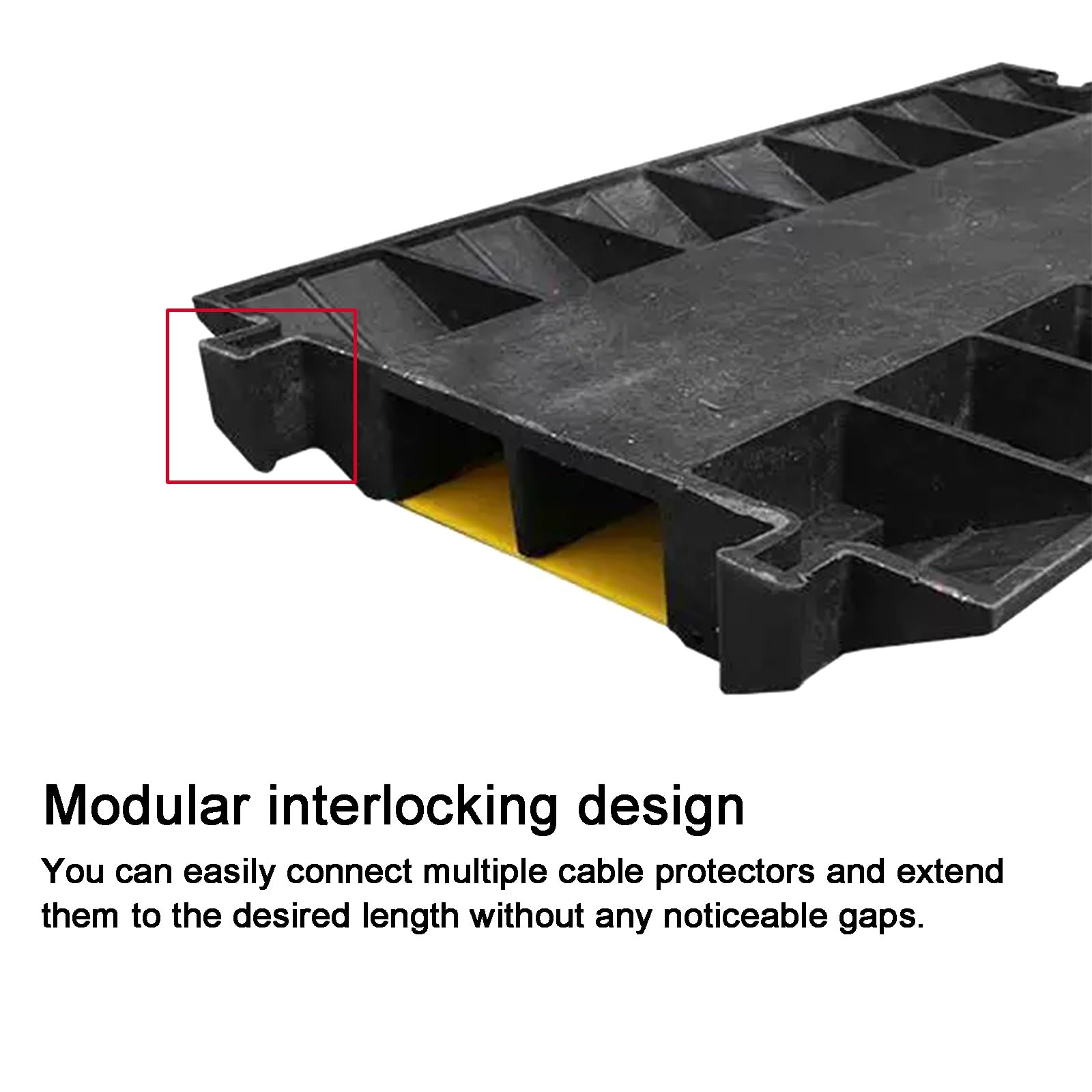 Pasacables Suelo, Protector de Cable para Exteriores, Rampa de Cables de 2 Canales, Reductores de Velocidad Modulares, Capacidad de 5 toneladas(90x58x8.8cm/35x23x3.4in)